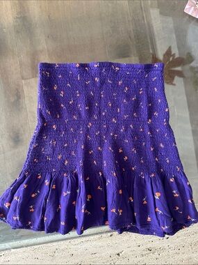 Urban Outfitters Purple Floral Smocked Mini